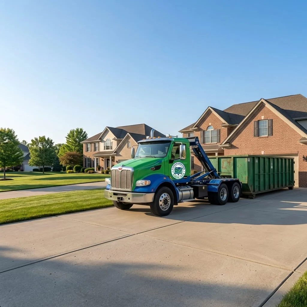 20 yard roll-off dumpster at a property in Romulus, MI